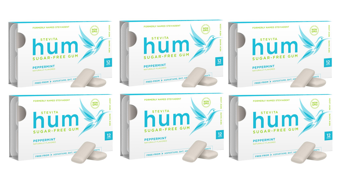 Stevita Hum Sugar Free Gum - Peppermint 6-Pack