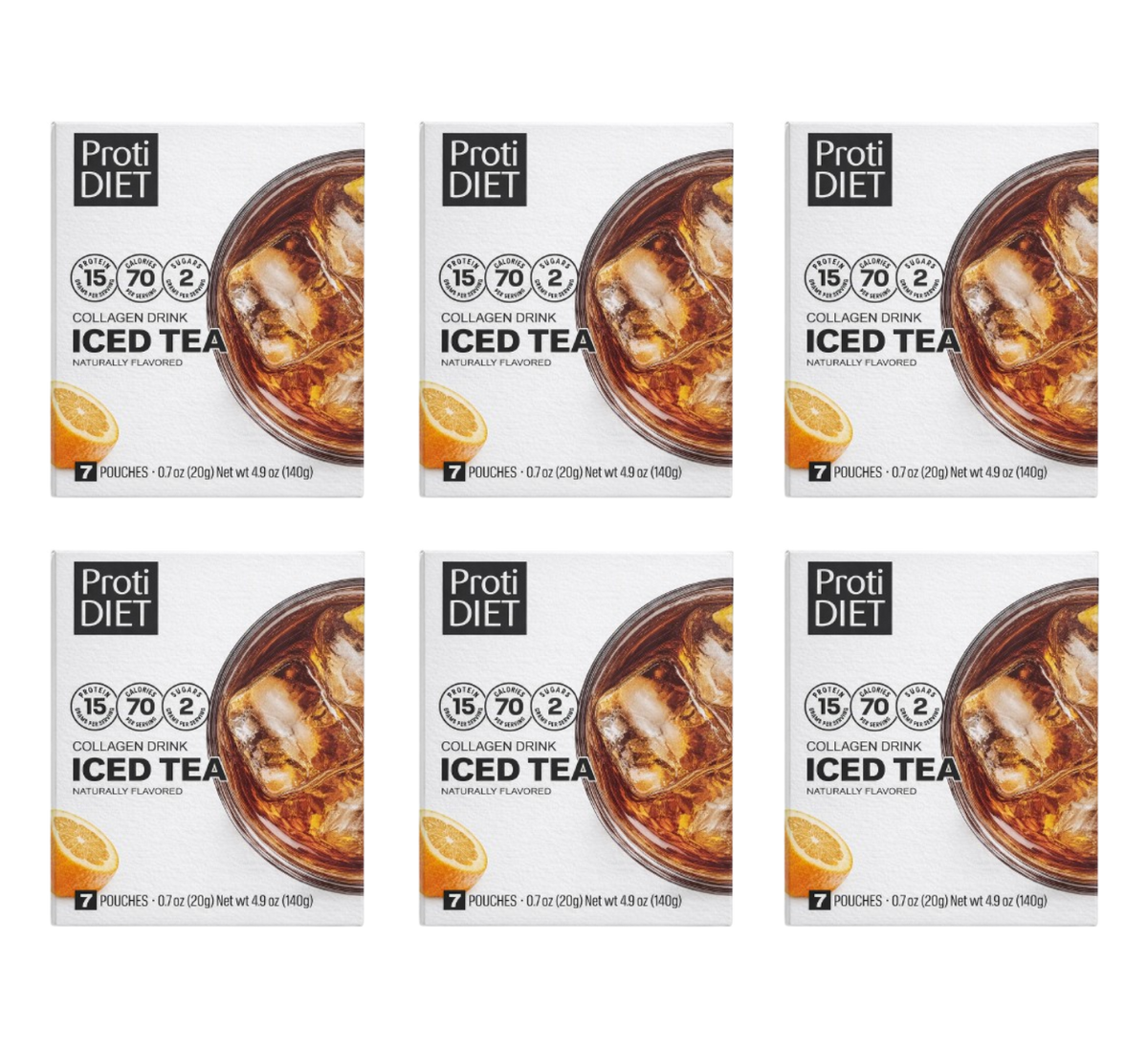 Proti Diet Collagen Iced Tea Drink, 7 Pouches - 6-Pack