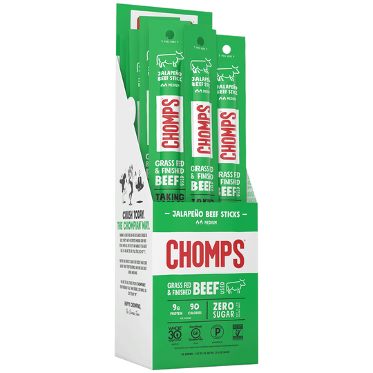 Chomps Meat Sticks - Jalapeño Beef 24-Sticks