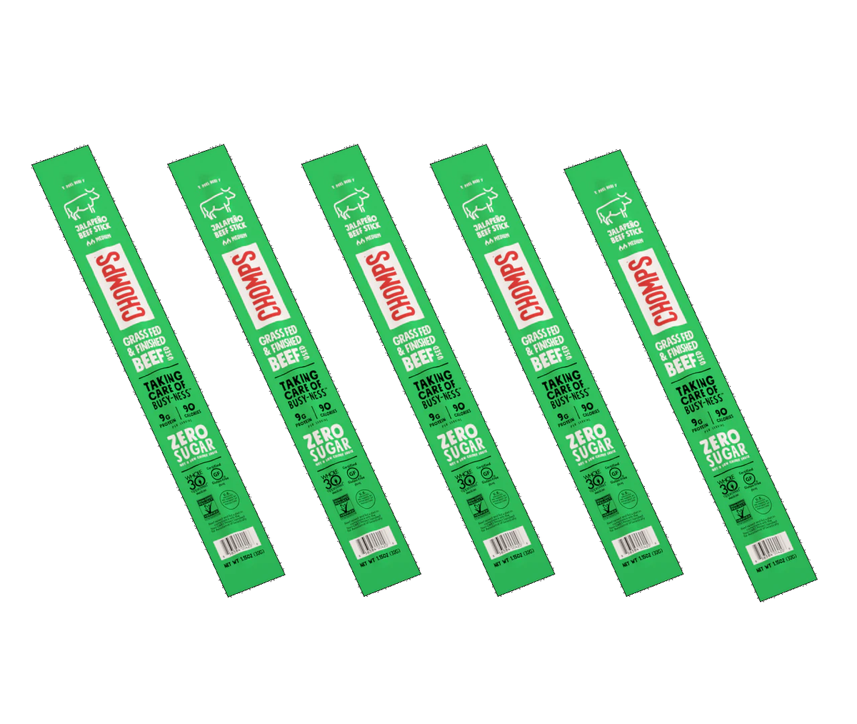 Chomps Meat Sticks - Jalapeño Beef 5-Sticks