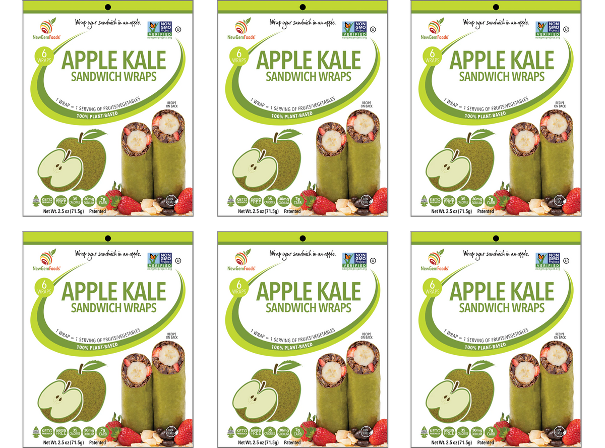 NewGem Foods GemWraps - Apple Kale, 6-Pack (36 Wraps)