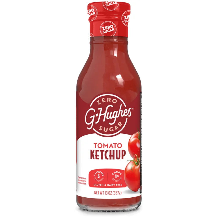 G Hughes Smokehouse Sugar Free Ketchup 13 oz, One Bottle.