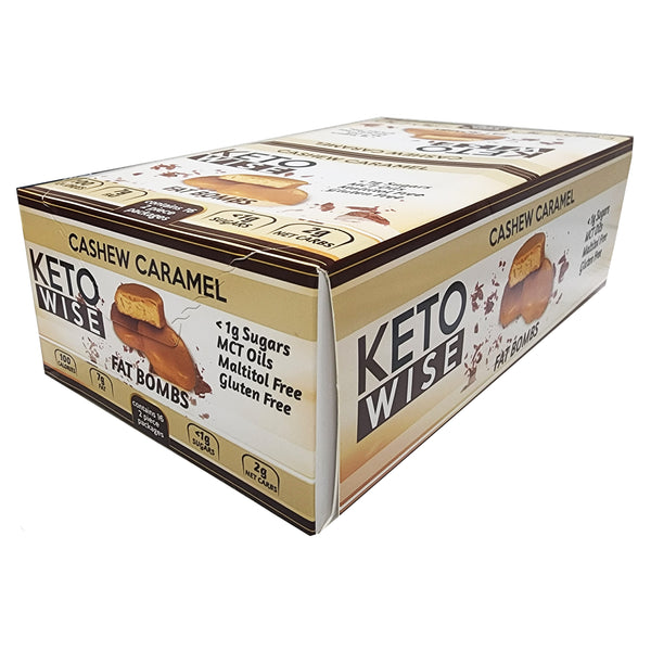 Healthsmart Keto Wise Fat Bomb - 16 bars, Cashew Caramel
