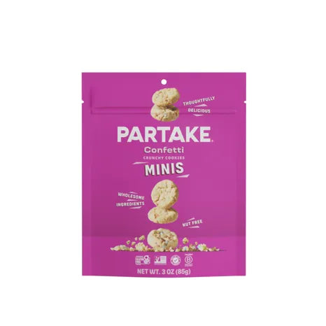 Partake Vegan & Gluten-Free Mini Cookies, 3 oz - Confetti, One Pack