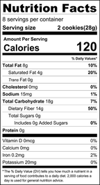 Nutrition facts for ChocZero Wafer Cookies, 8 oz, Lemon