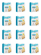 Twelve boxes of Inspire Lemon Protein Bars are arranged in a grid, each featuring a lemon design and text highlighting the product's name and nutritional information.