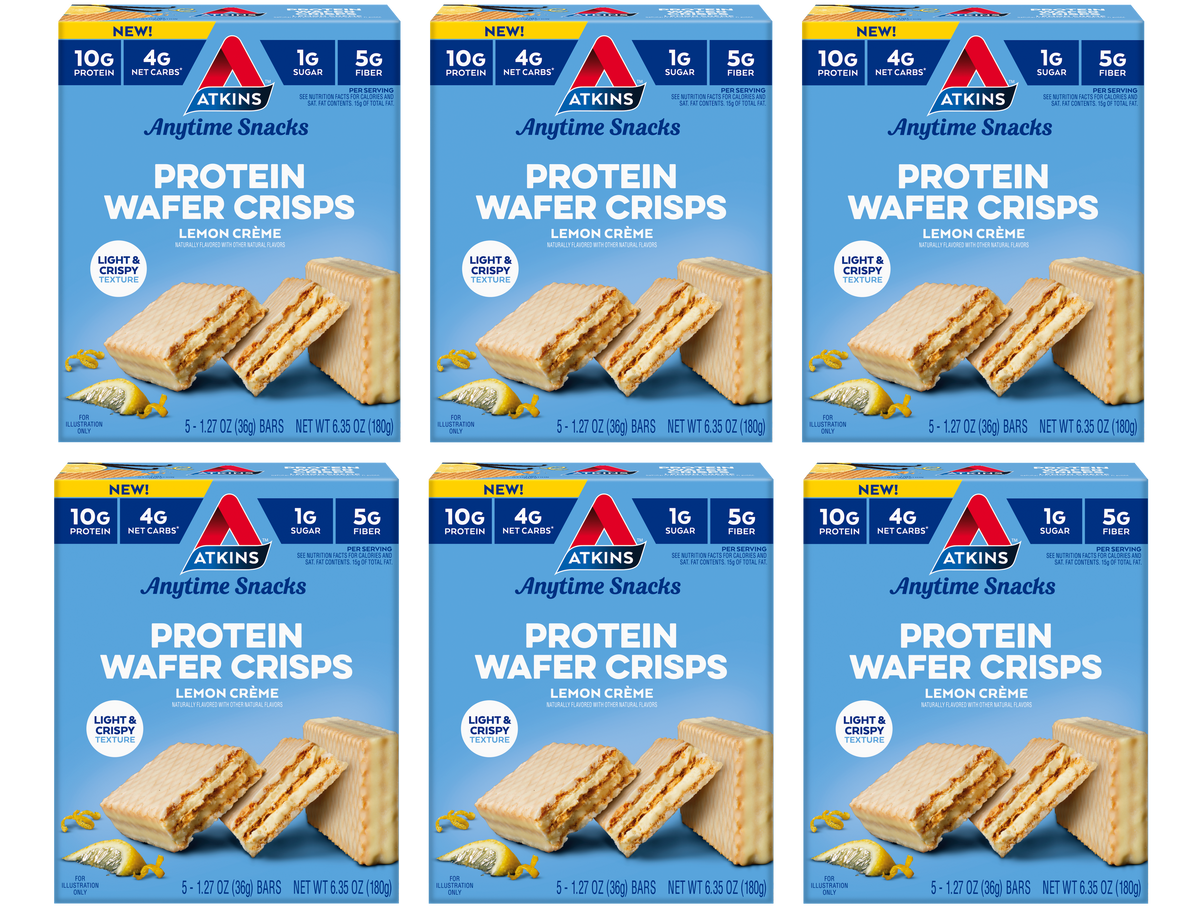 Atkins Nutritionals Protein Wafer Crisps 5 bars - Lemon Creme 6 Boxes