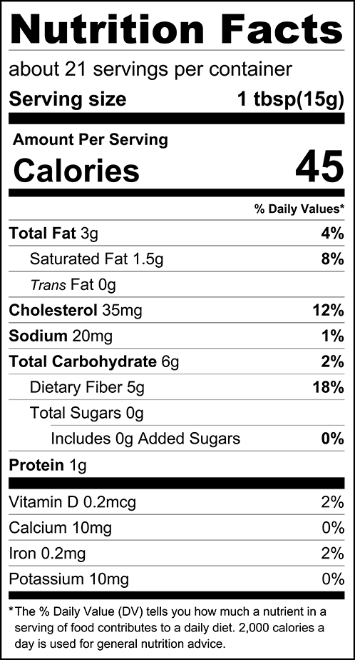Nutrition facts for ChocZero Lemon Curd, 11 oz