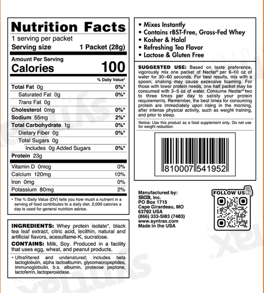 Syntrax Nectar Protein Powder Packet - Lemon Tea