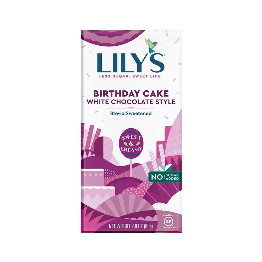 Lily's White Chocolate Style Bar - Birthday Cake