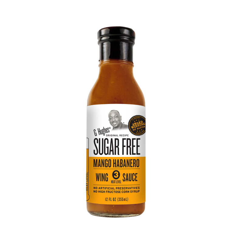 G Hughes Smokehouse Sugar Free Wing Sauce (12 oz) - Mango Habanero, Medium Hot