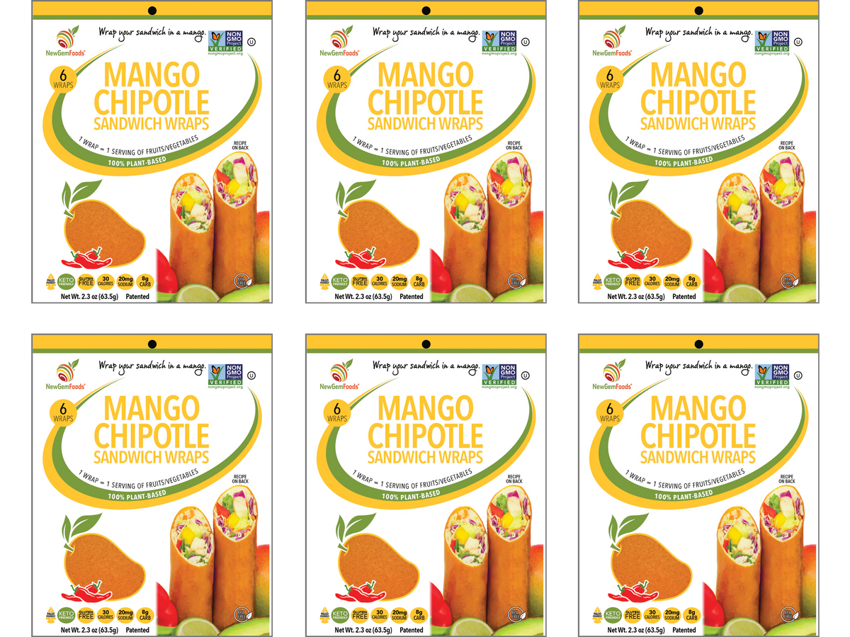 NewGem Foods GemWraps - Mango Chipotle, 6-Pack (36 Wraps)