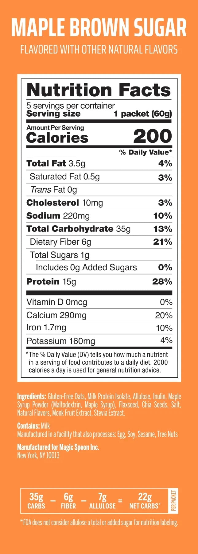 Magic Spoon Protein Oatmeal - Maple Brown Sugar