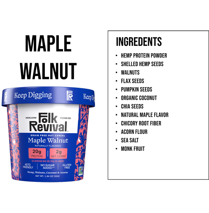 Folk Revival Grain Free Hot Cereal - Maple Walnut