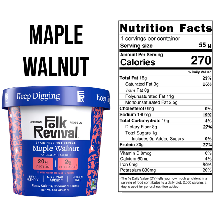 Folk Revival Grain Free Hot Cereal - Maple Walnut