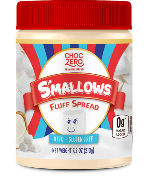 Front package of ChocZero S'mallows Marshmallow Fluff Spread. 7.5 oz