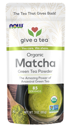 NOW Matcha Green Tea Powder, Organic 3 oz tub