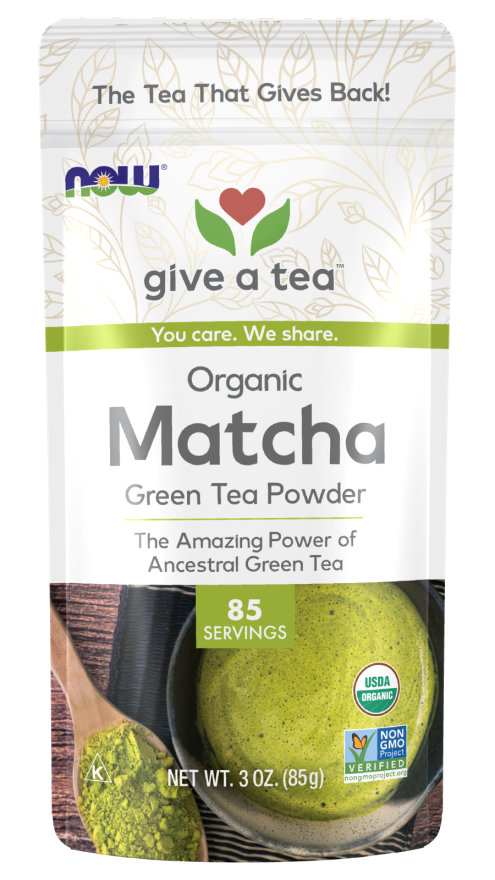 NOW Matcha Green Tea Powder, Organic 3 oz tub