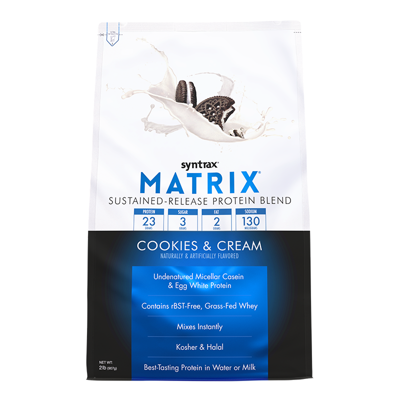 Syntrax Matrix Sustained-Release Protein Blend - Cookies & Cream 2 lb.