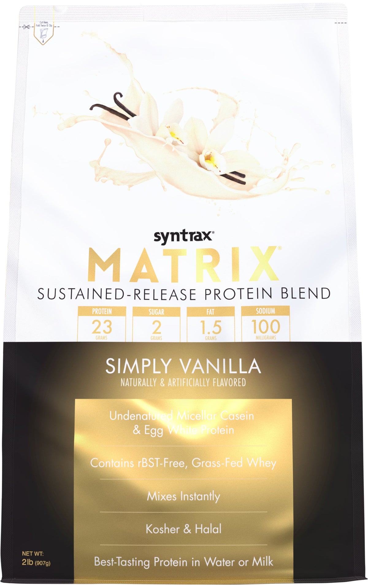 Syntrax Matrix Sustained-Release Protein Blend - Simply Vanilla 2 lb.