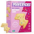 Mavericks Birthday Cake Bolt Cookies box with two loose cookies