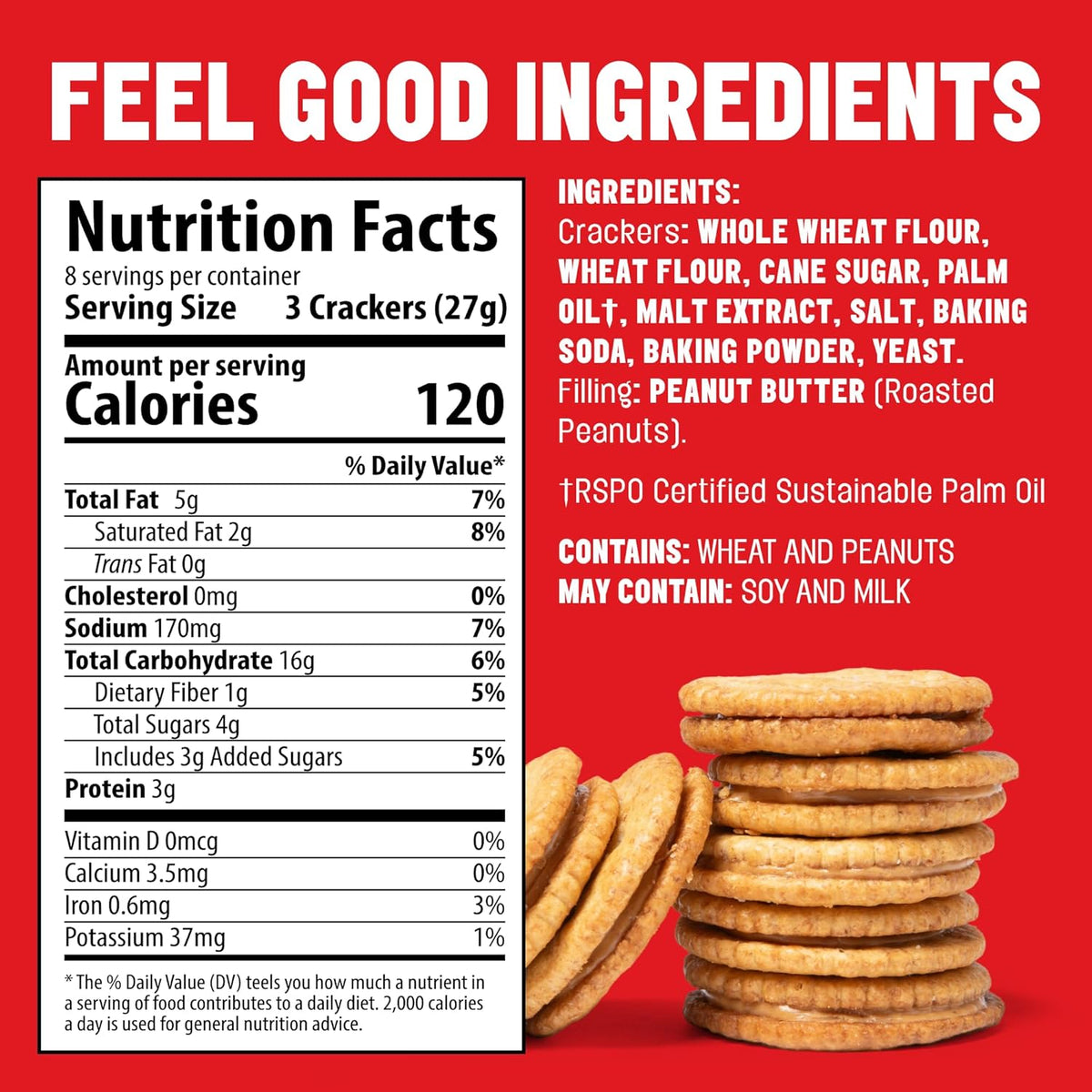 Mavericks Sandwich Crackers - Peanut Butter, 7.05 oz