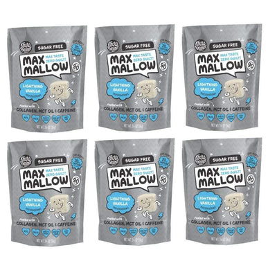 Know Brainer Foods Max Mallow Sugar Free Marshmallows - Lightning Vanilla (with caffeine) 6-Pack