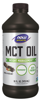 NOW MCT Oil - Vanilla Hazelnut, 16 fl oz