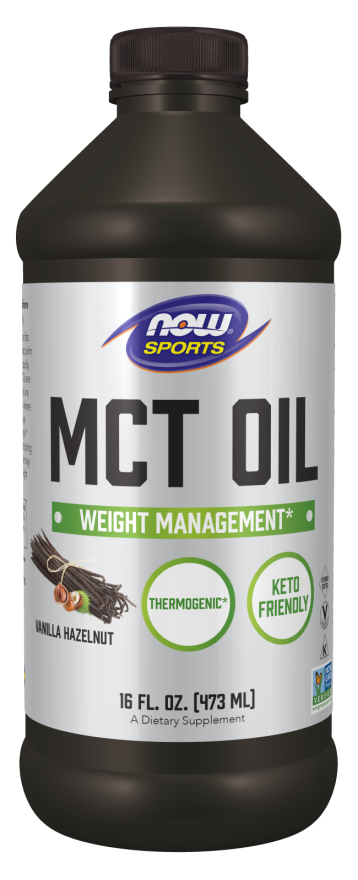 NOW MCT Oil - Vanilla Hazelnut, 16 fl oz