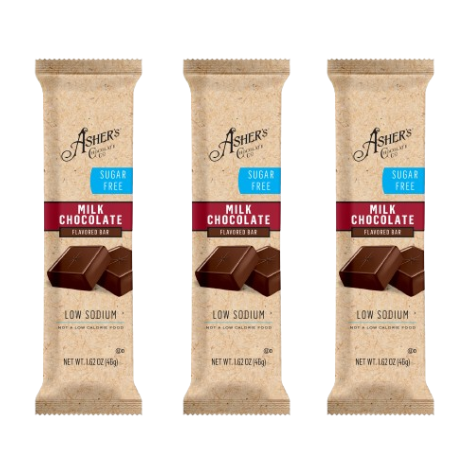 Asher's Chocolates Sugar Free Candy Bars - Milk Chocolate 3-Pack