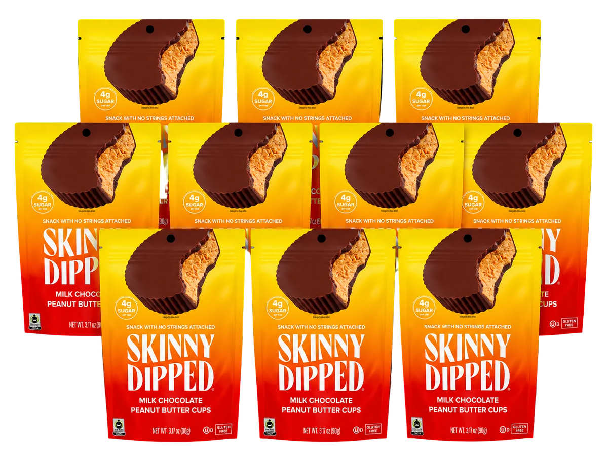 SkinnyDipped Cups - Milk Chocolate Peanut Butter Case (10 Bags)