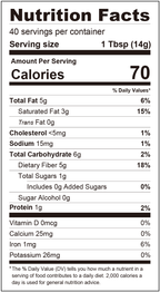 Nutrition facts for ChocZero No Sugar Added Milk Chocolate Baking Chips 20 oz