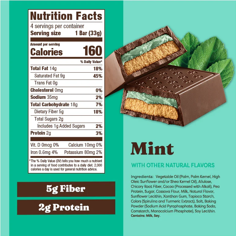 Catalina Crunch Dark Chocolate Cookie Bar, 4.6 oz (4 bars) - Mint