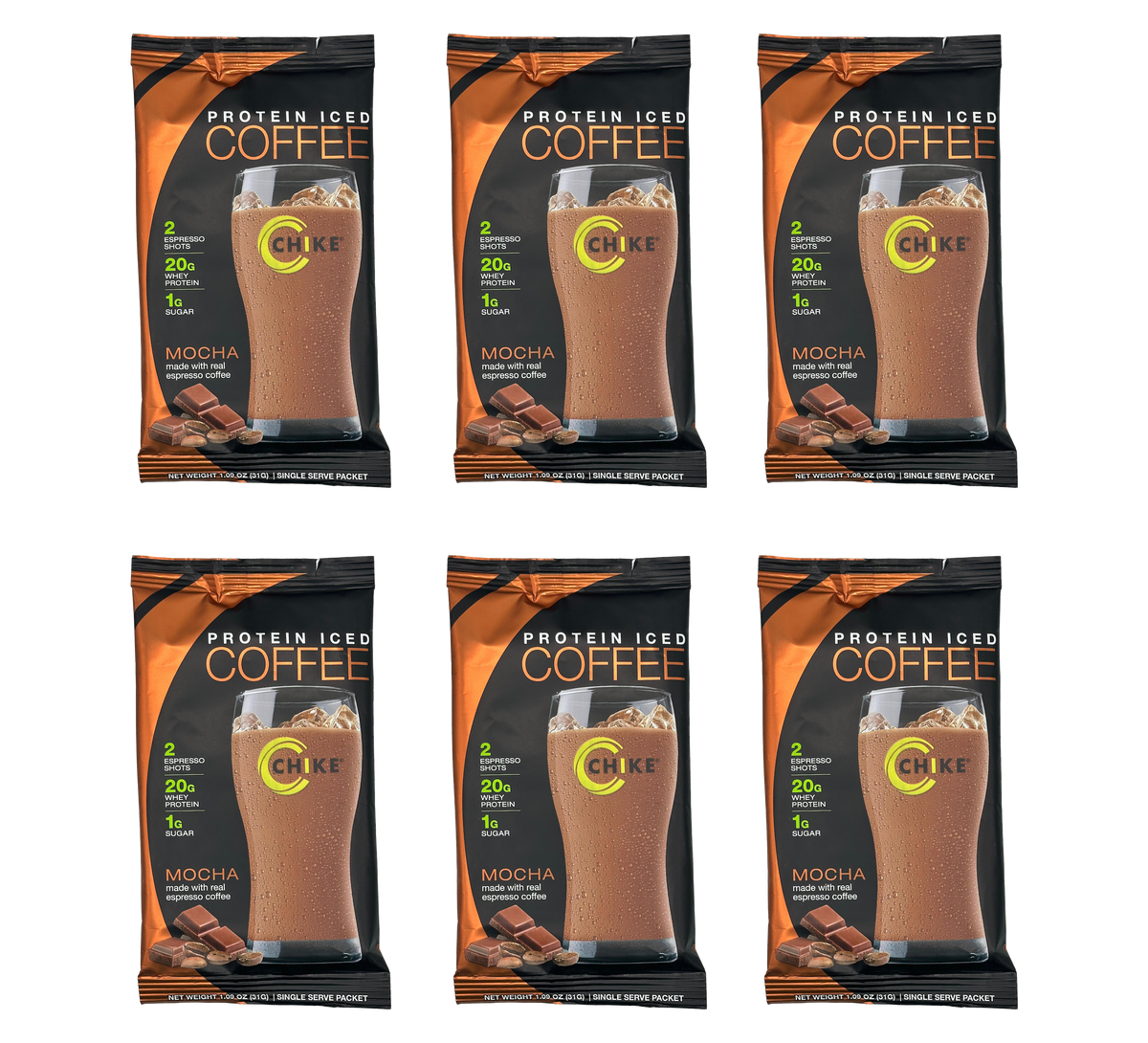 Chike Nutrition High Protein Iced Coffee Single Serving Packets - Mocha, 6-Pack