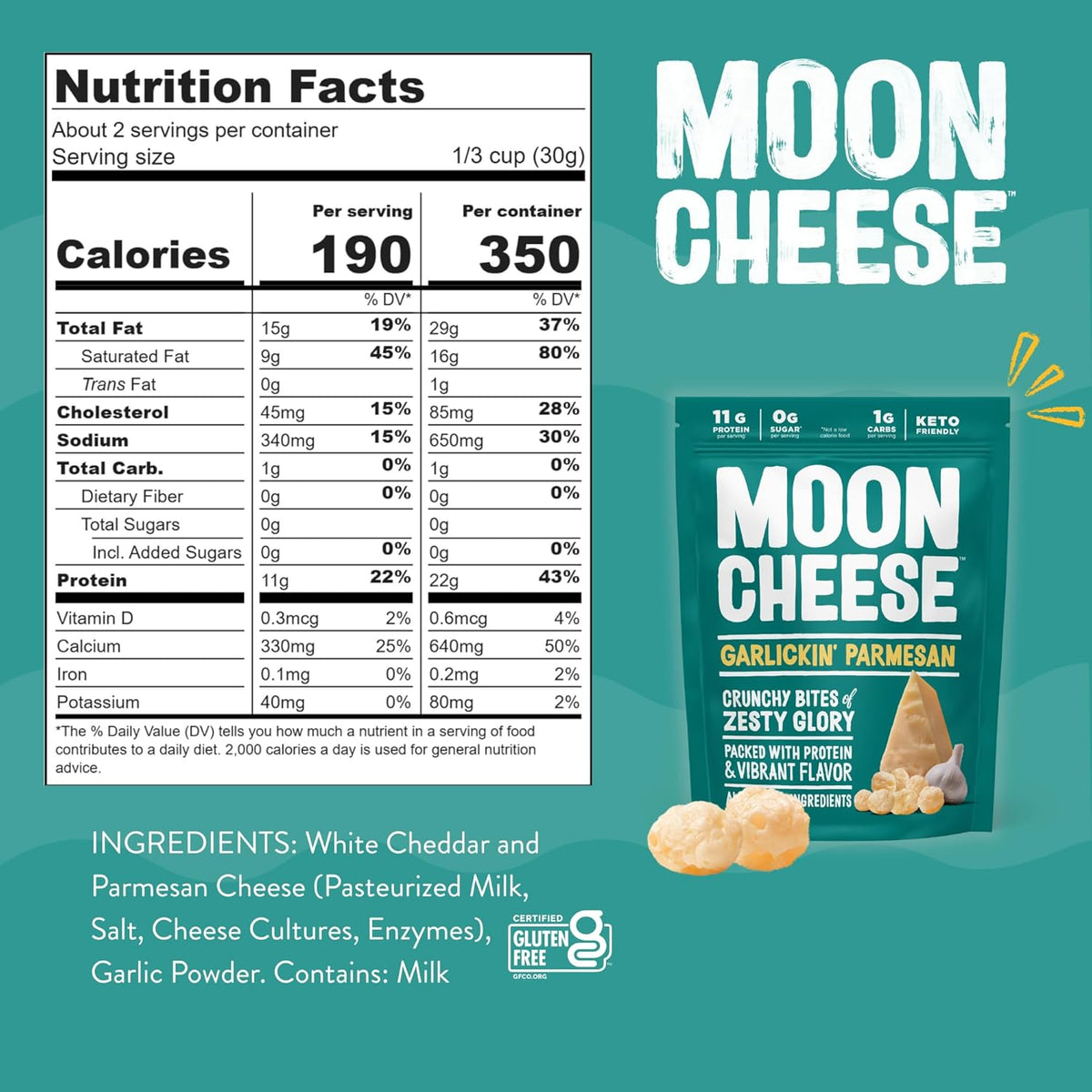 Moon Cheese Snacks - Garlickin' Parmesan