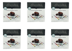 Six boxes of Inspire Chocolate Chip Micro-Cake Mix are displayed, each featuring a slice of cake on a plate with a fork, set against a colorful, heart-patterned napkin.