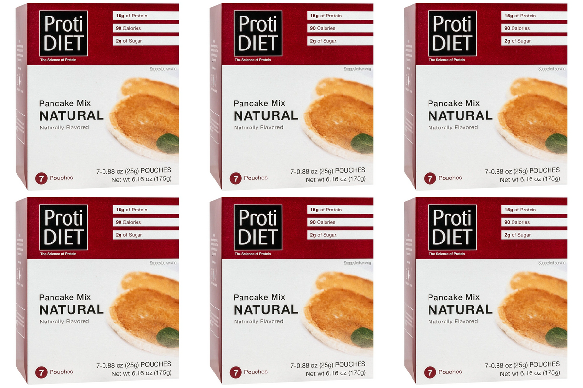 Proti Diet Protein Pancake Mix, Natural, 7 Pouches - 6-Pack