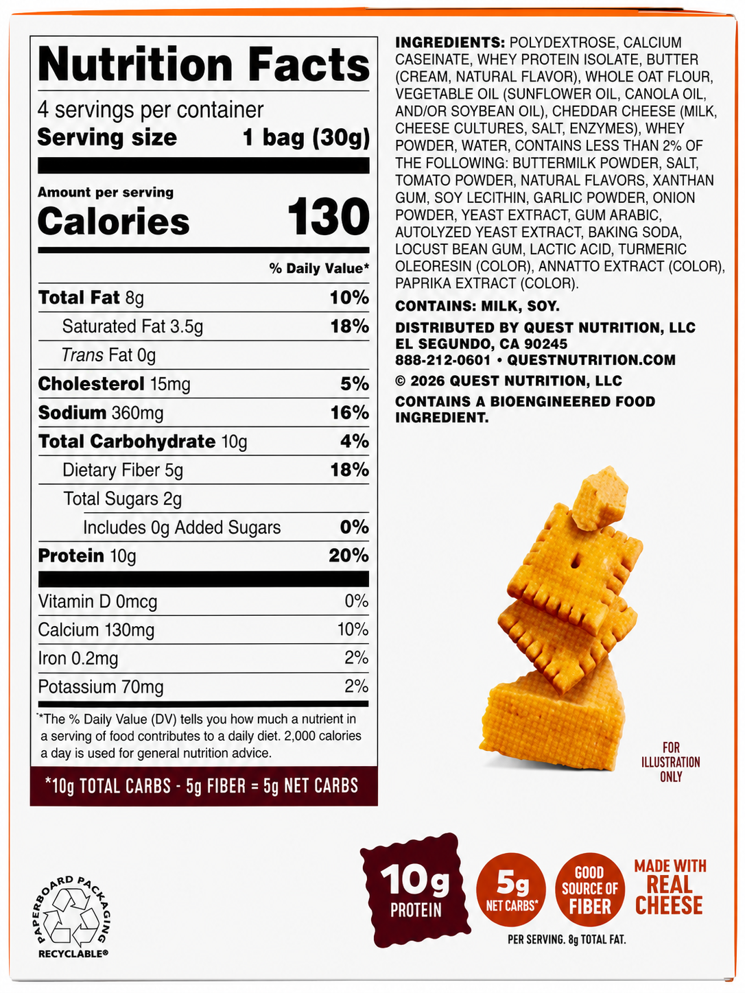 Quest Nutrition Cheese Crackers in Cheddar Blast, product image 3.
