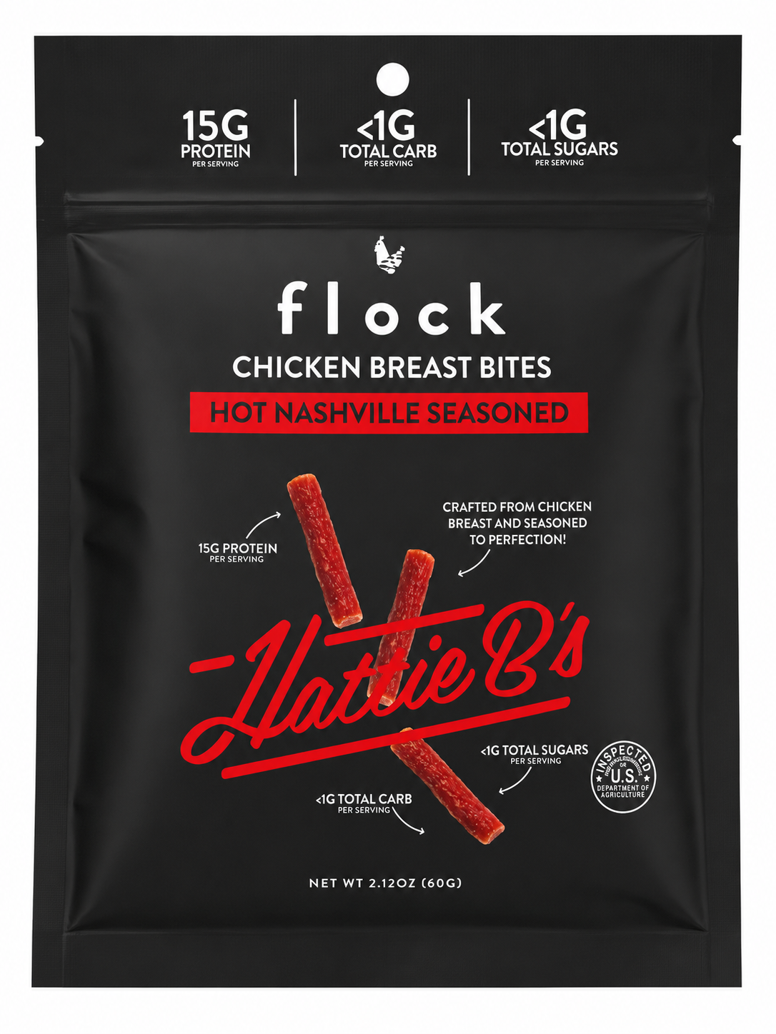 Flock Foods Chicken Breast Bites, 2.12 oz - Hattie B's Nashville Hot