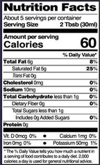 Nutrition facts label for Native Forest Organic Coconut Cream 5.4 fl oz