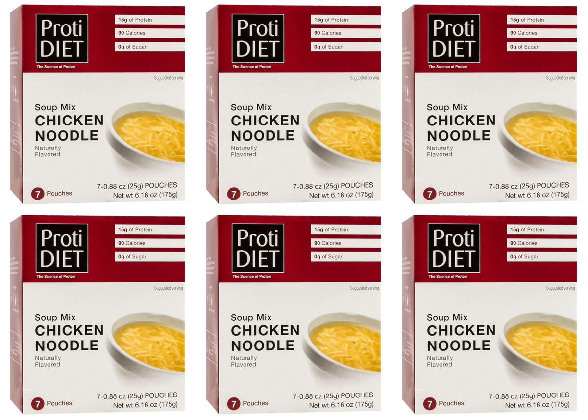 Proti Diet Protein Soup Mix, Chicken Noodle, 7 Pouches - 6-Pack