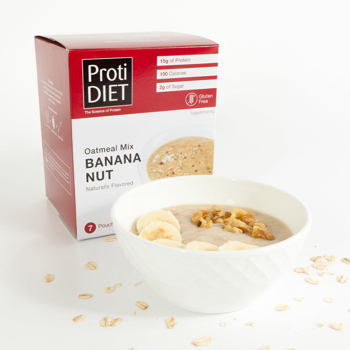 Proti Diet Protein Oatmeal Mix, Banana Nut, 7 Pouches - 1-Pack