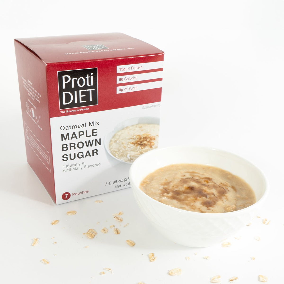 Proti Diet Protein Oatmeal Mix, Maple Brown Sugar, 7 Pouches bag