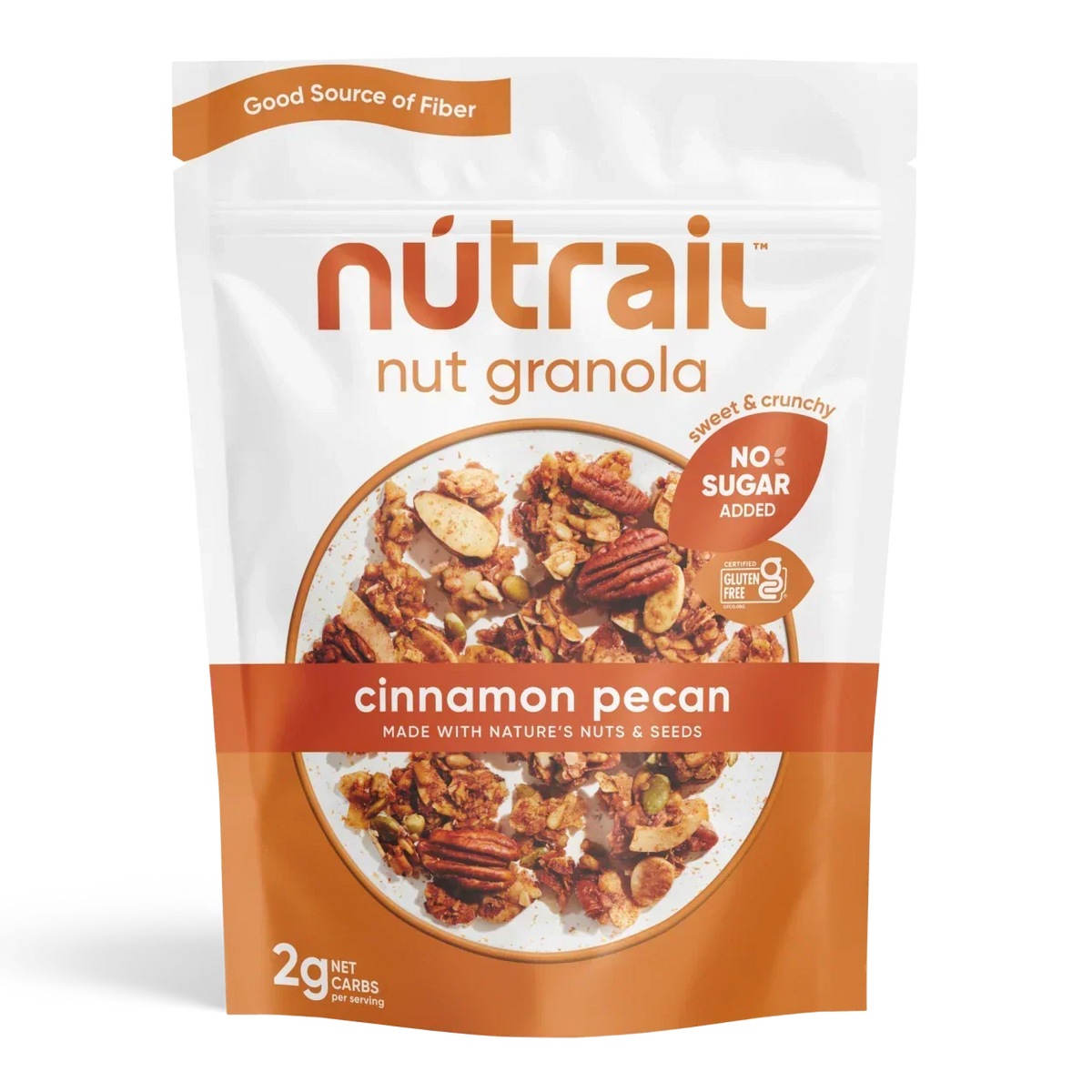 NuTrail No Sugar Added Nut Granola – 8 oz - Cinnamon Pecan