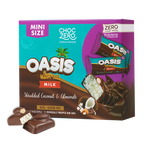 Front package of ChocZero Oasis Milk Chocolate Candy Bar, 8 oz