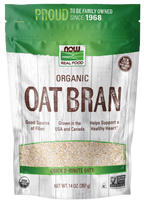NOW Oat Bran 14 oz product package