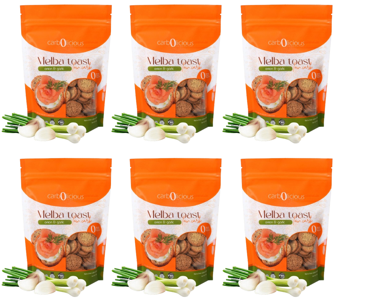 Carbolicious Low Carb Melba Toast - Onion & Garlic 6-Pack
