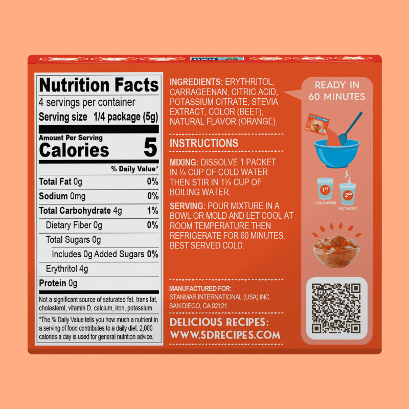 Simply Desserts Sugar Free Jel Dessert - Orange (0.7oz)