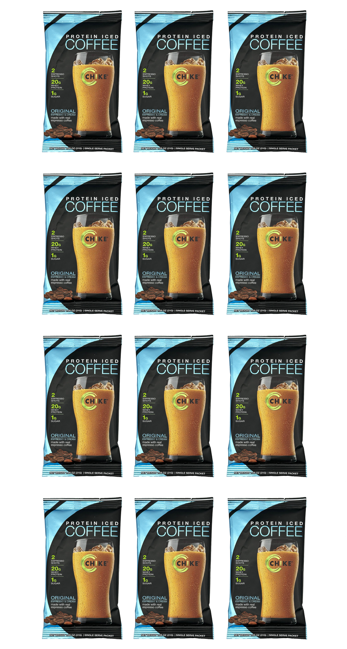 Chike Nutrition High Protein Iced Coffee Single Serving Packets - Original, 12-Pack