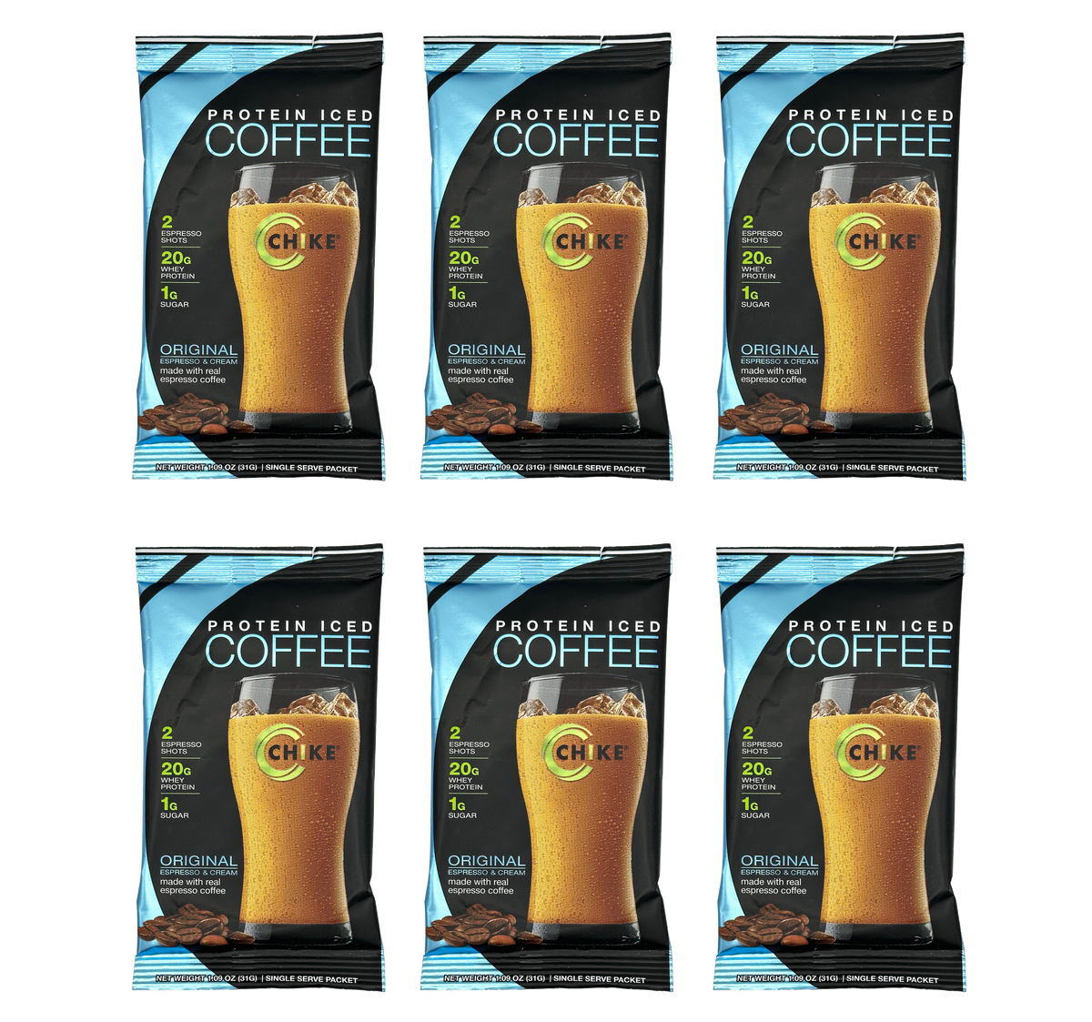 Chike Nutrition High Protein Iced Coffee Single Serving Packets - Original, 6-Pack